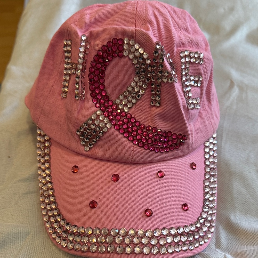Pink Rhinestone Hope Cap